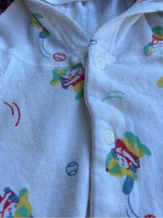 VINTAGE BASEBALL BOY GRAPHIC PRINT ONE PIECE SLEEPER SIZE 12 MONTHS - Picture 4 of 6